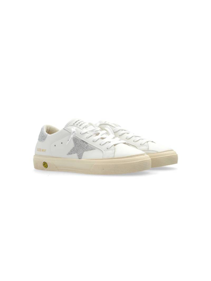 Golden Goose Kids May glitter-detailing leather sneakers - White von Golden Goose Kids