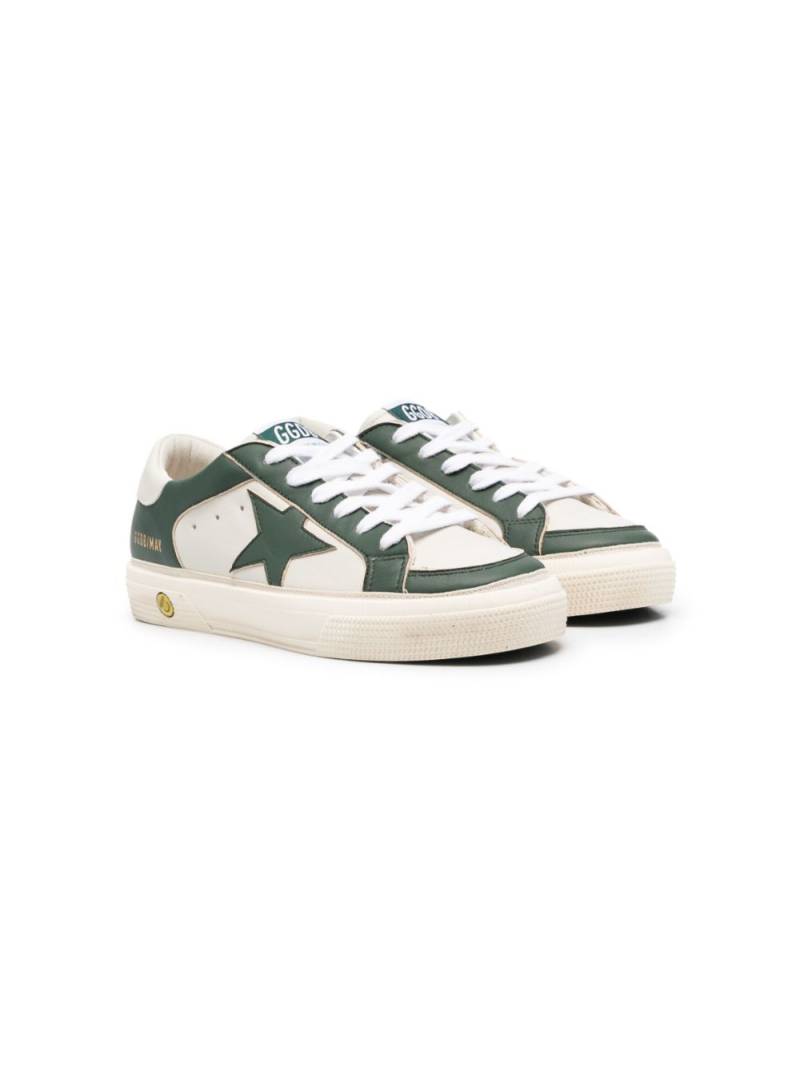 Golden Goose Kids May star-patch leather sneakers - Green von Golden Goose Kids