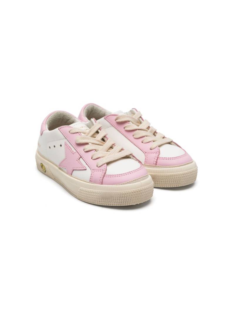 Golden Goose Kids May star-appliqué leather sneakers - White von Golden Goose Kids