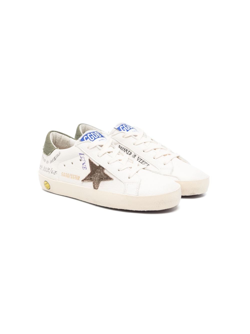 Golden Goose Kids Super Star leather sneakers - White von Golden Goose Kids