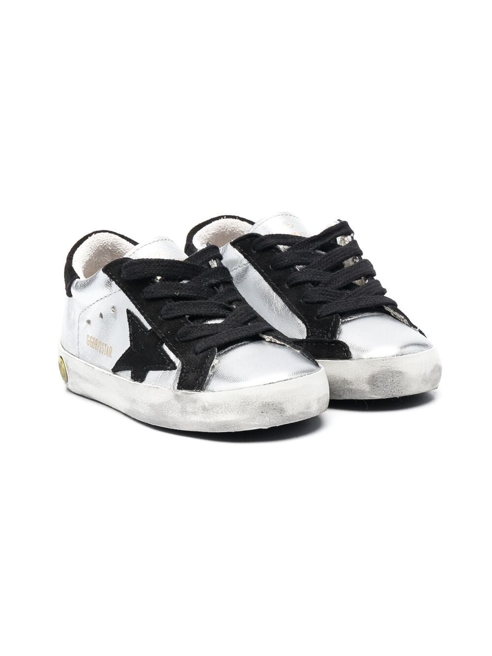 Golden Goose Kids Superstar distressed sneakers - Silver von Golden Goose Kids