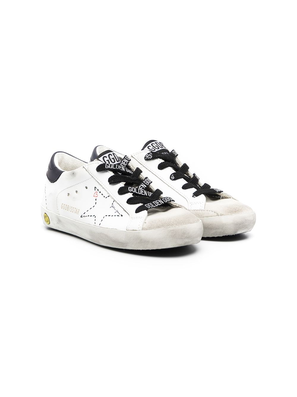 Golden Goose Kids Superstar distressed sneakers - White von Golden Goose Kids