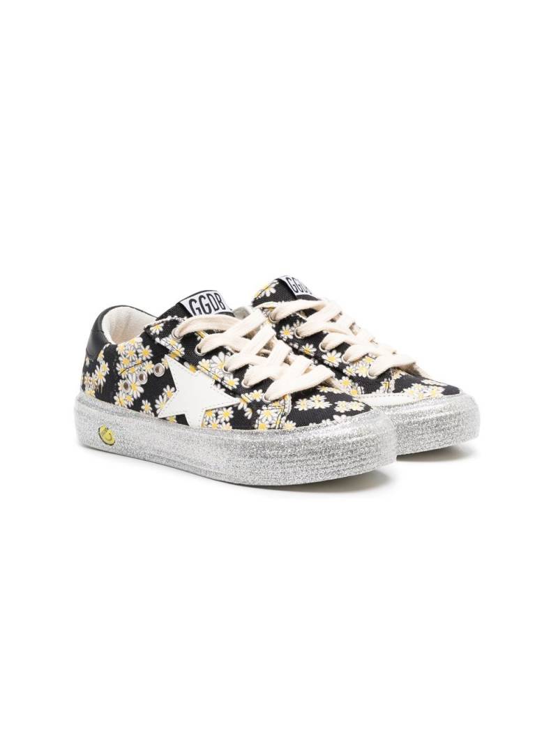 Golden Goose Kids TEEN May daisy-print sneakers - Black von Golden Goose Kids