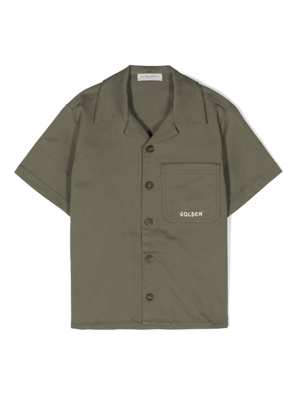 Golden Goose Kids camp-collar twill shirt - Green von Golden Goose Kids