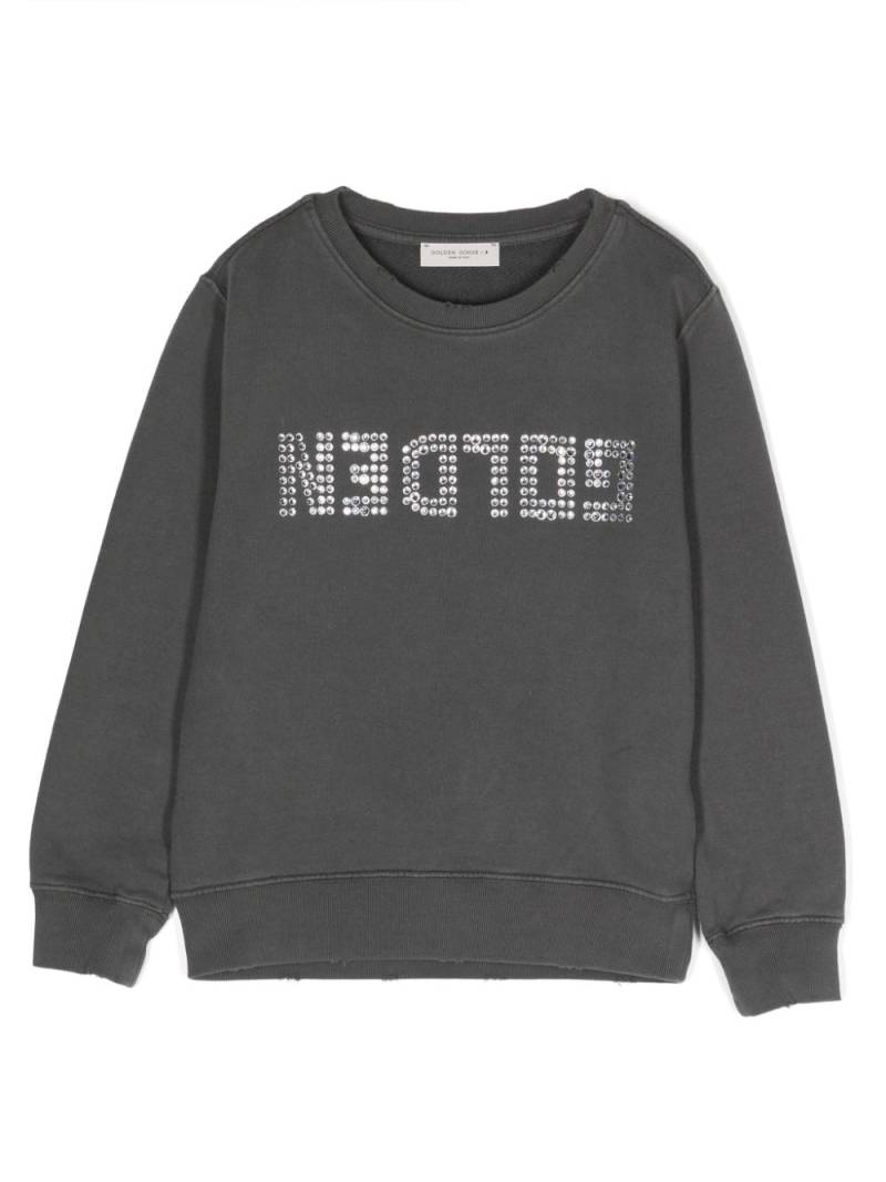 Golden Goose Kids crystal-embellished logo sweatshirt - Grey von Golden Goose Kids