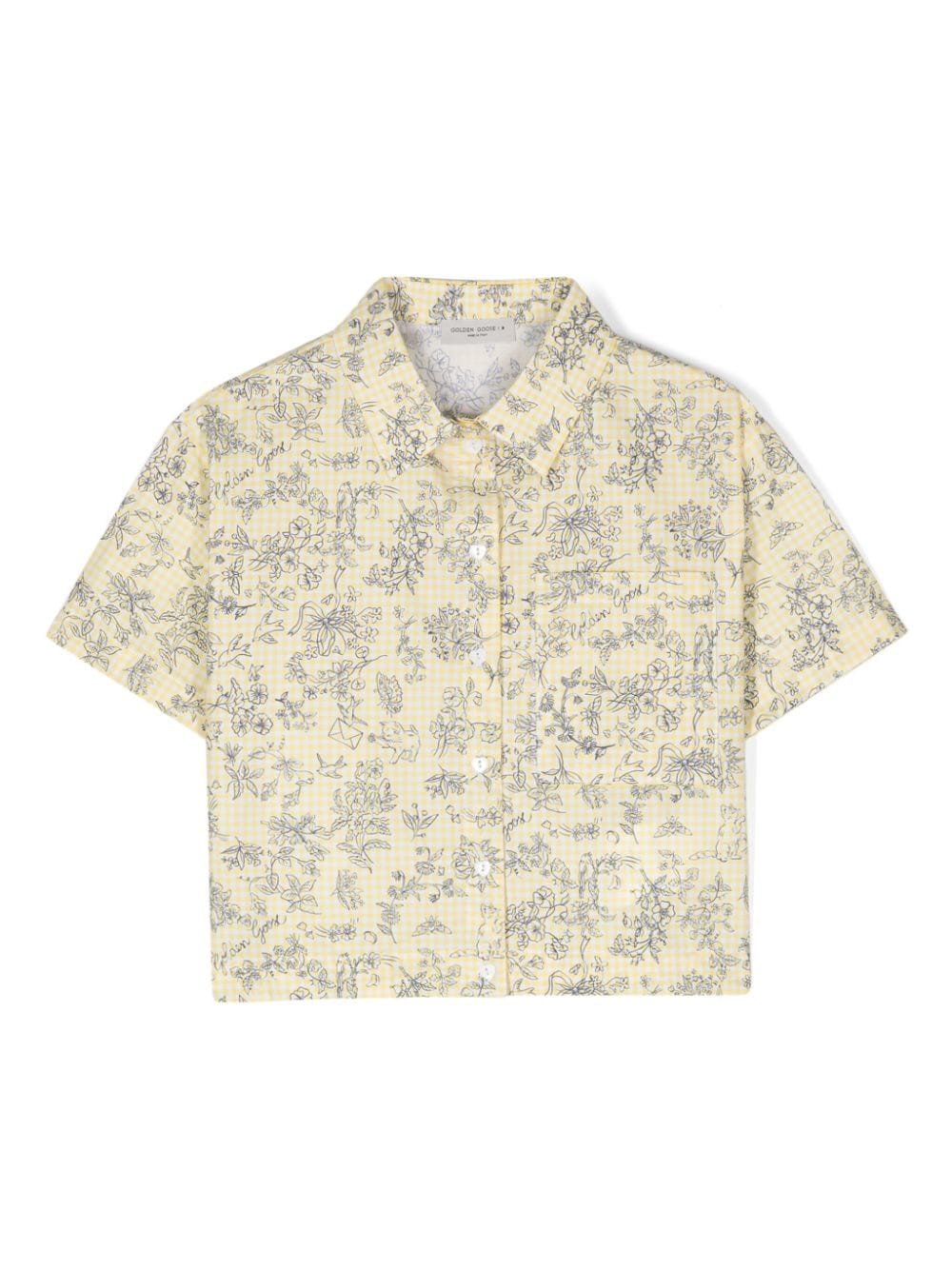 Golden Goose Kids gingham floral cotton shirt - Yellow von Golden Goose Kids