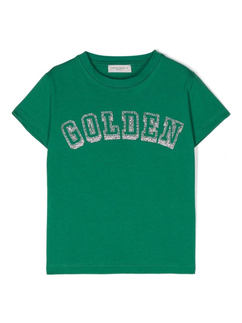 Golden Goose Kids glitter-detail cotton T-shirt - Green von Golden Goose Kids