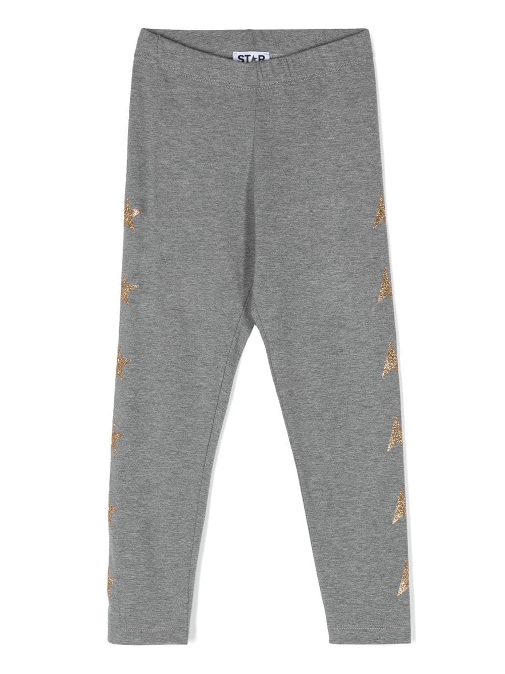 Golden Goose Kids glitter star-patch leggings - Grey von Golden Goose Kids