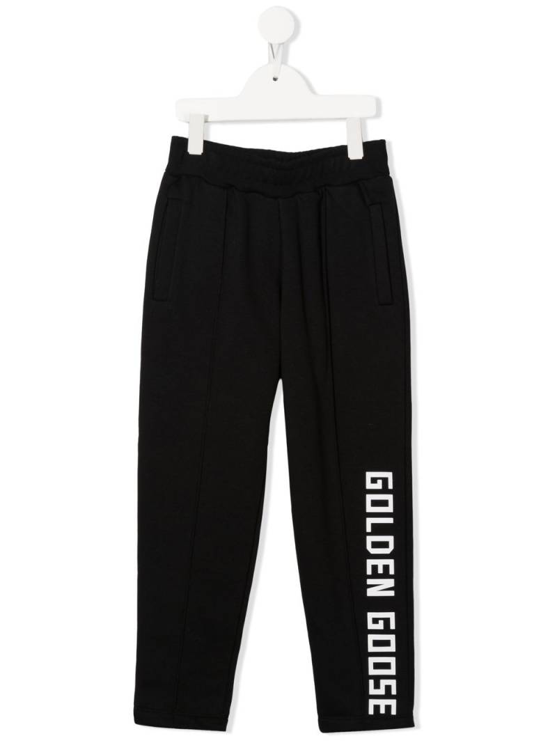 Golden Goose Kids logo-print track pants - Black von Golden Goose Kids