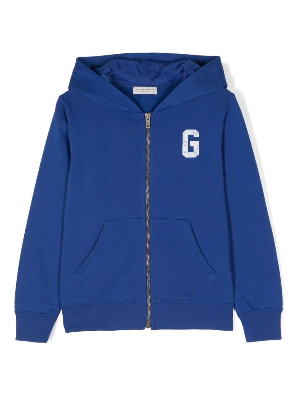 Golden Goose Kids logo-print zipped hoodie - Blue von Golden Goose Kids