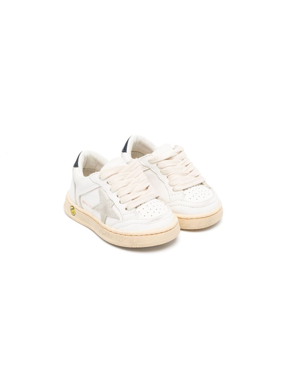 Golden Goose Kids panelled low-top leather sneakers - White von Golden Goose Kids