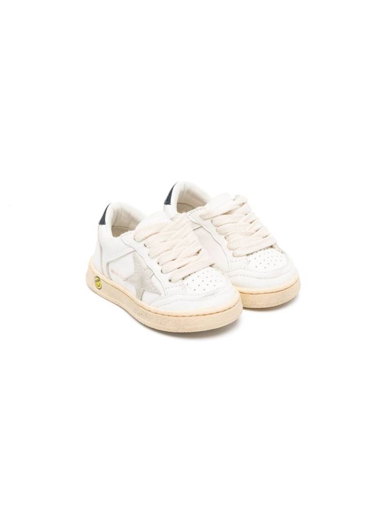 Golden Goose Kids panelled low-top leather sneakers - White von Golden Goose Kids