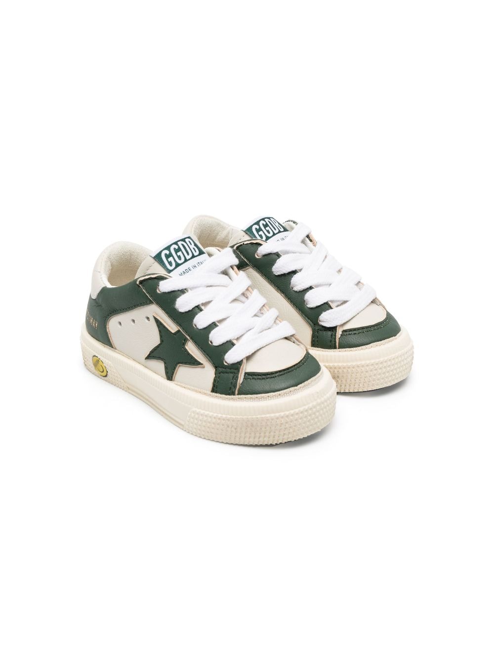 Golden Goose Kids panelled low-top leather sneakers - White von Golden Goose Kids