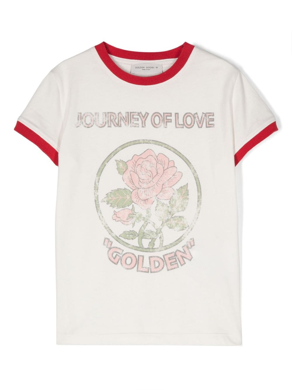 Golden Goose Kids rose-print cotton T-shirt - White von Golden Goose Kids