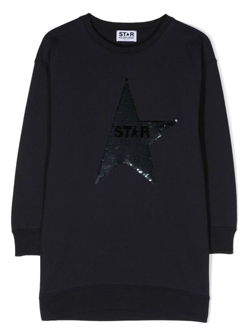 Golden Goose Kids sequin-design sweatshirt dress - Blue von Golden Goose Kids