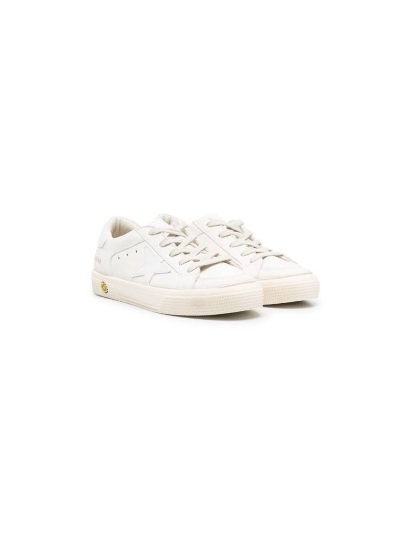 Golden Goose Kids May leather sneakers - White von Golden Goose Kids