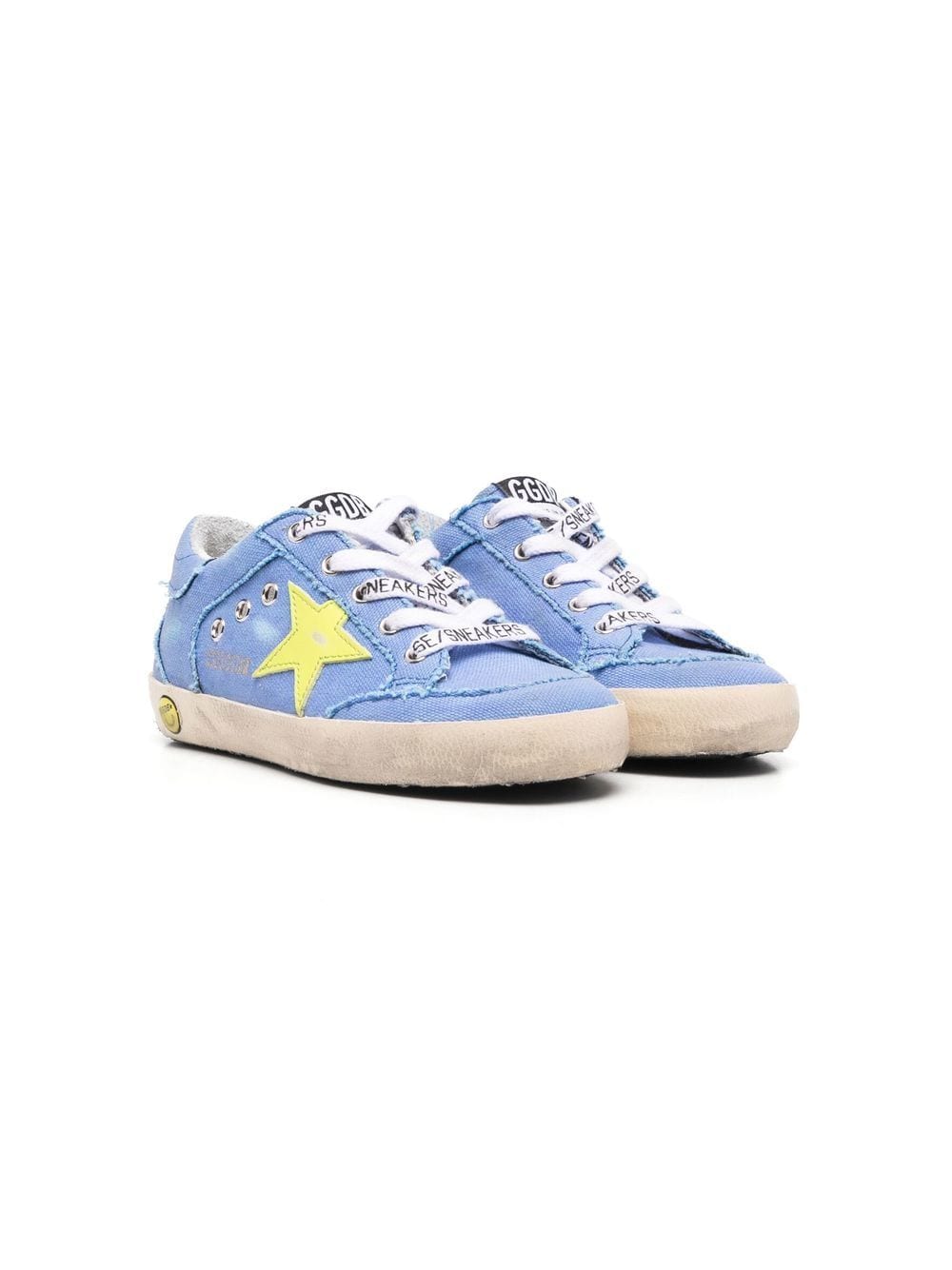 Golden Goose Kids star patch logo trainers - Blue von Golden Goose Kids