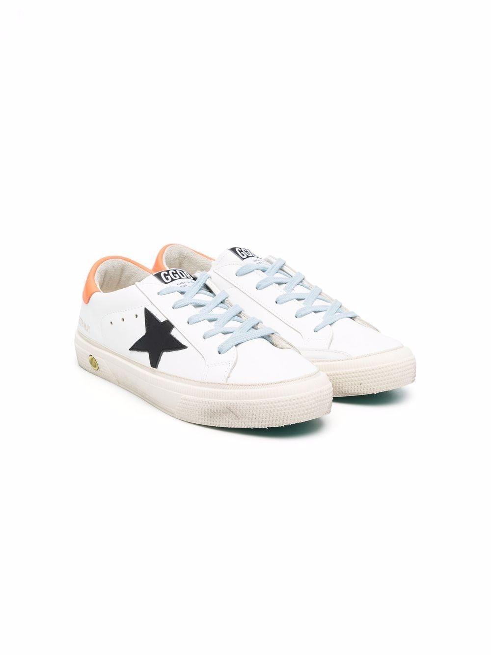 Golden Goose Kids star-patch panelled leather sneakers - White von Golden Goose Kids