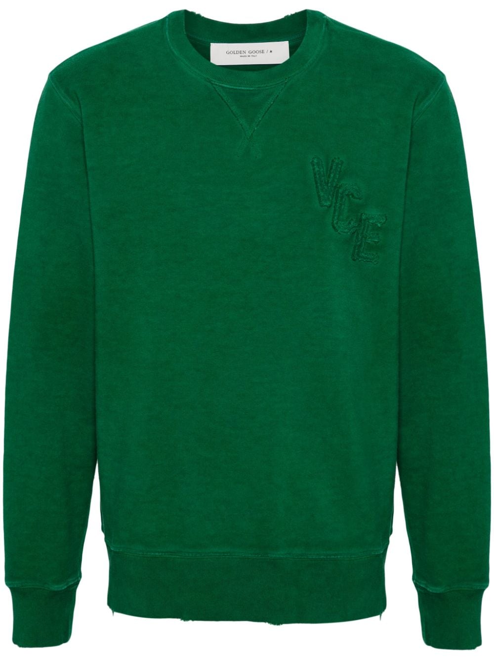 Golden Goose Archibald distressed cotton sweatshirt - Green von Golden Goose