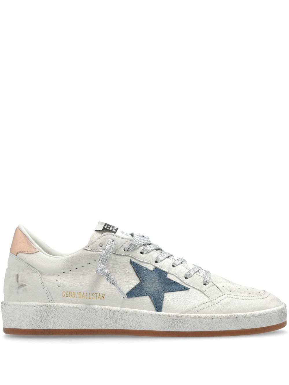 Golden Goose Ball Star distressed leather sneakers - White von Golden Goose