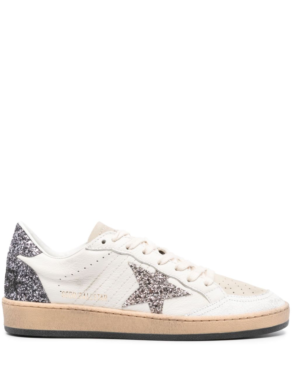 Golden Goose Ball Star glittered leather sneakers - White von Golden Goose