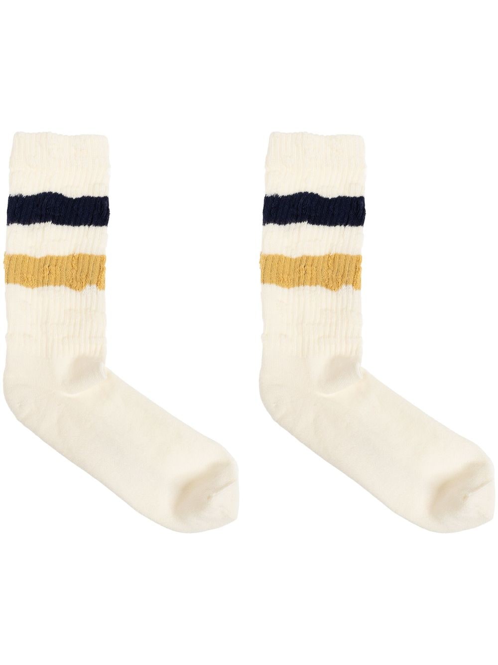 Golden Goose striped distressed-effect socks - White von Golden Goose