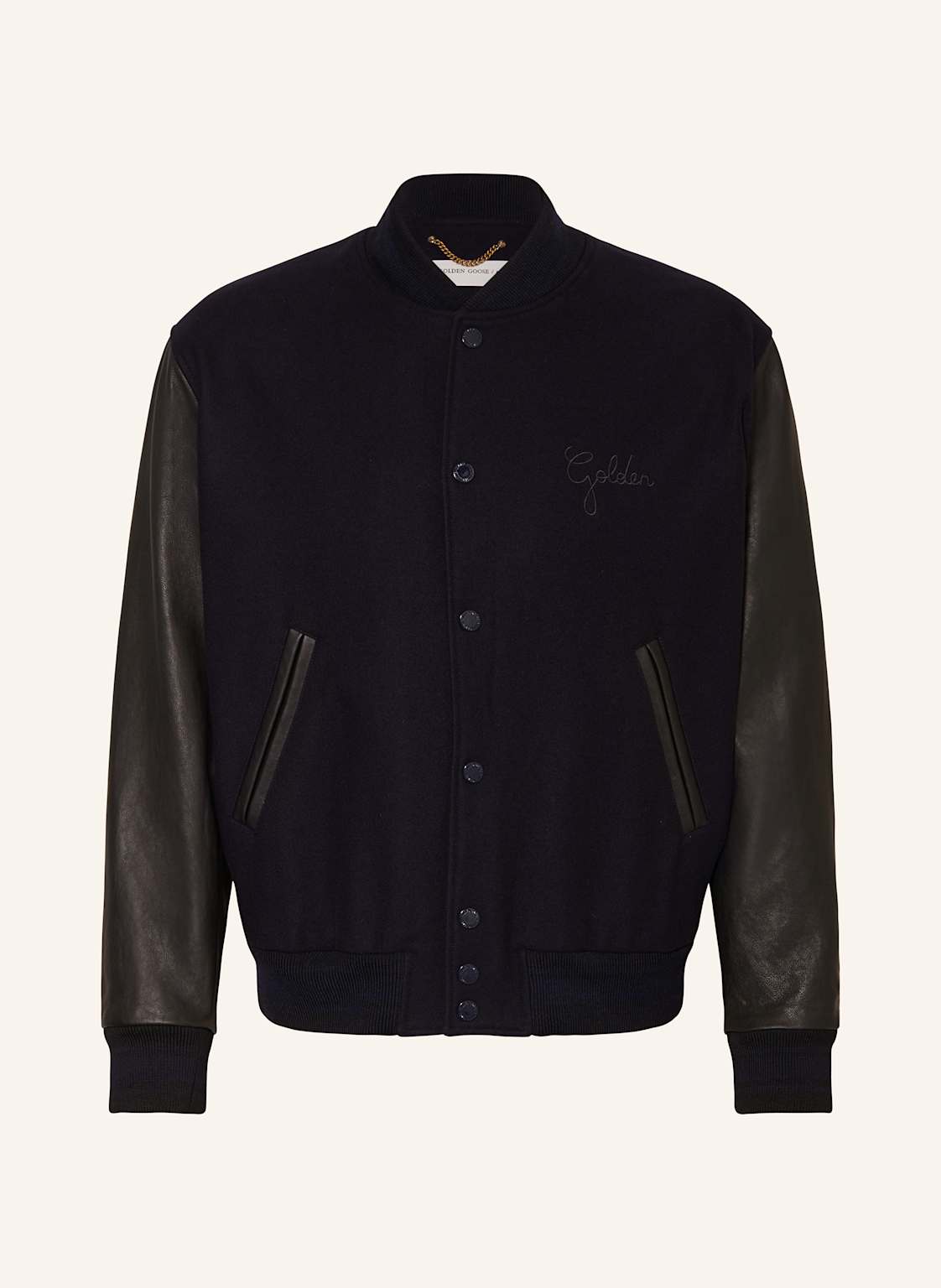 Golden Goose College-Jacke Im Materialmix schwarz Golden Goose College-Jacke Im Materialmix schwarz von Golden Goose