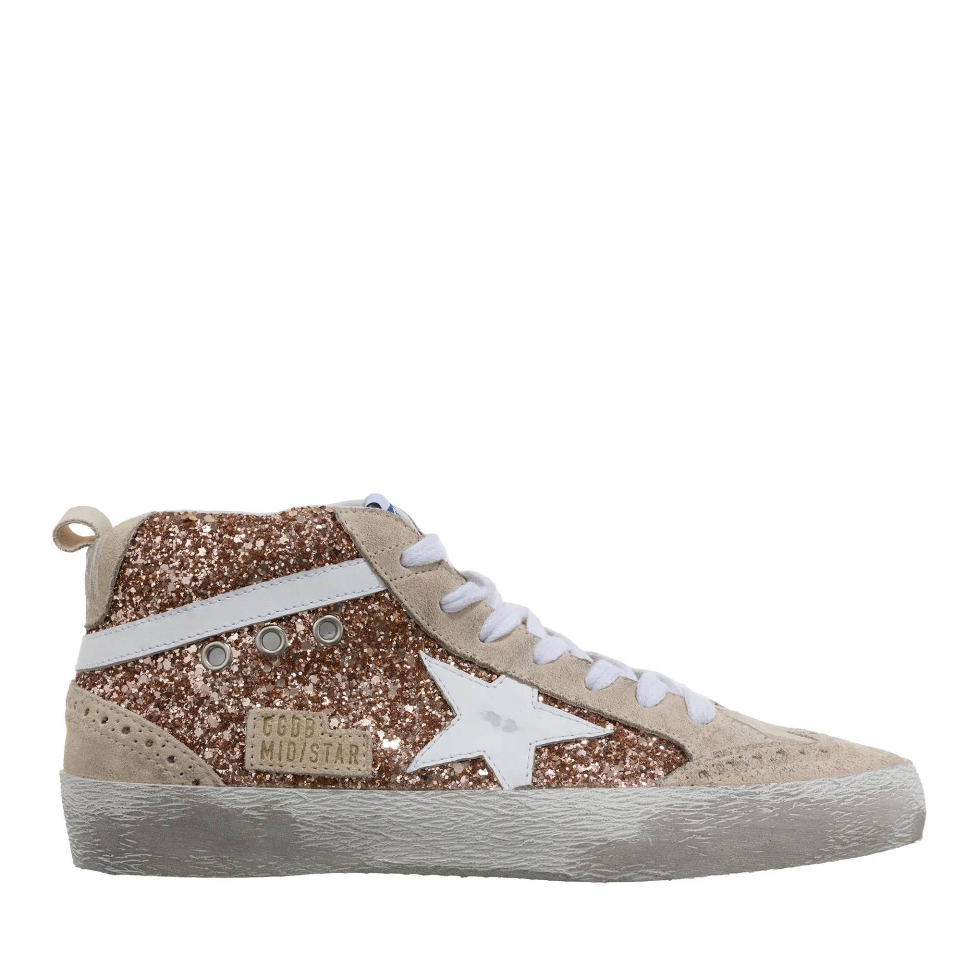 Golden Goose High-Top Sneaker - Mid Star Glitter - Gr. 39 (EU) - in Beige - für Damen von Golden Goose