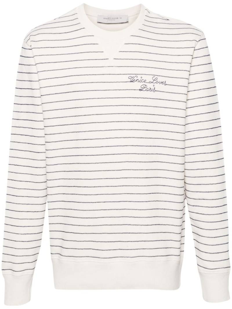 Golden Goose Journey embroidered cotton sweatshirt - Neutrals von Golden Goose