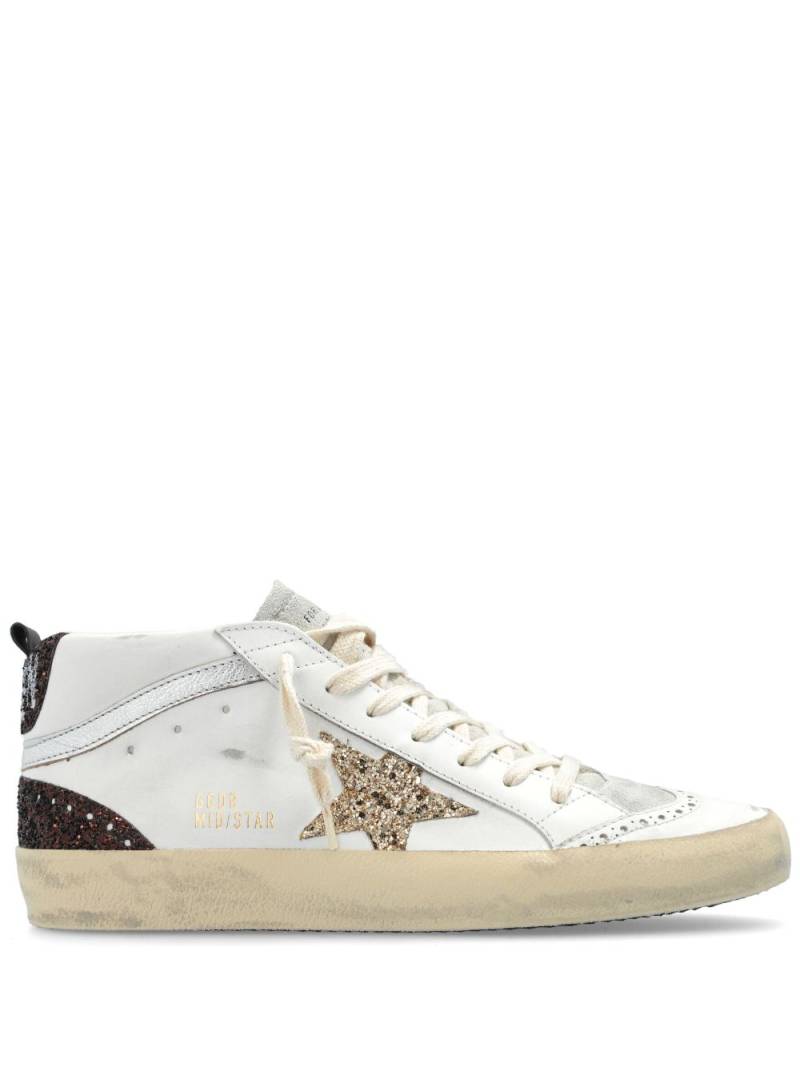 Golden Goose Mid Star glitter-detail sneakers - White von Golden Goose