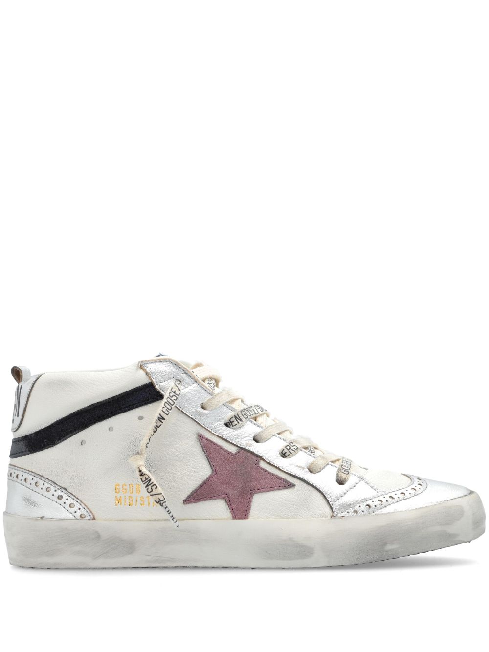 Golden Goose Mid Star leather sneakers - White von Golden Goose