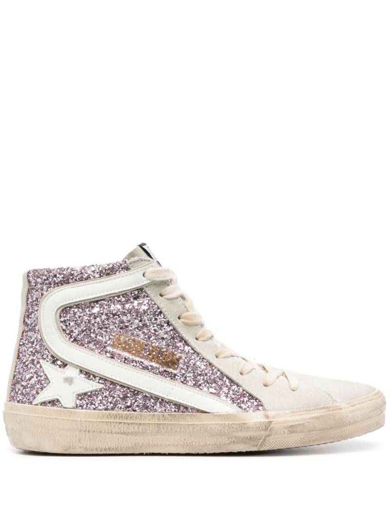 Golden Goose Slide glitter-detail sneakers - Pink von Golden Goose