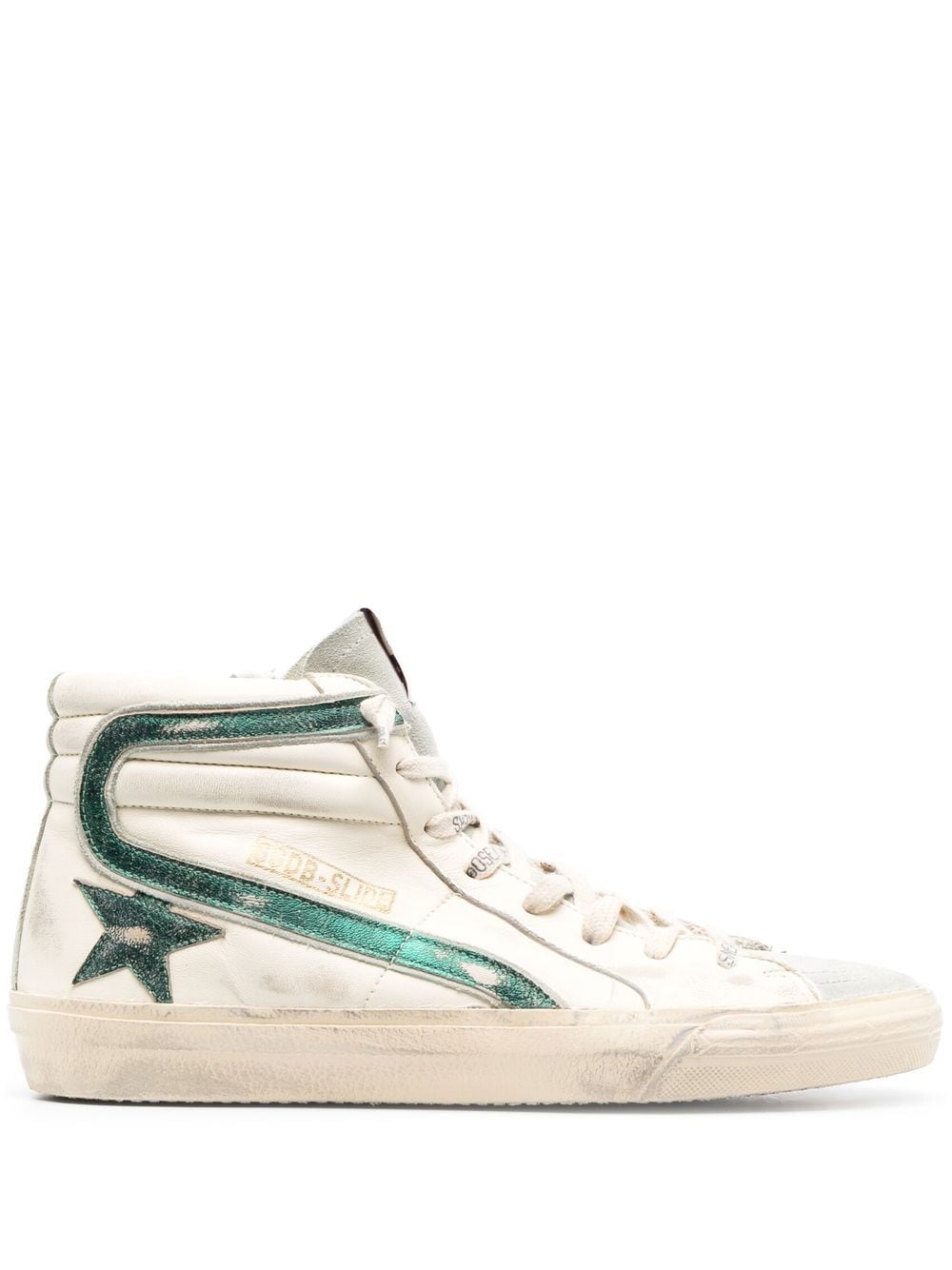 Golden Goose Slide distressed high-top sneakers - Neutrals von Golden Goose