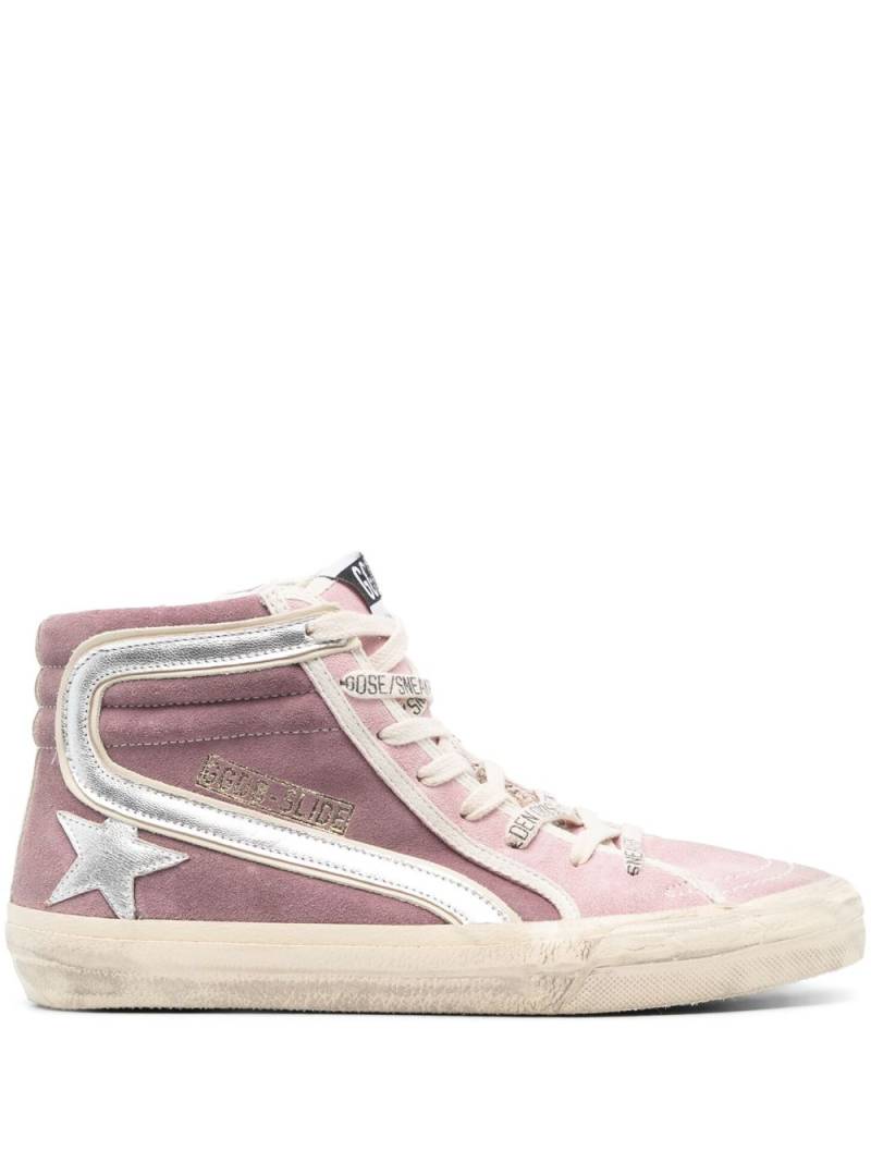 Golden Goose Slide high-top suede sneakers - Pink von Golden Goose