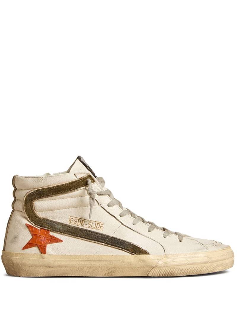 Golden Goose Slide leather high-top sneakers - Neutrals von Golden Goose