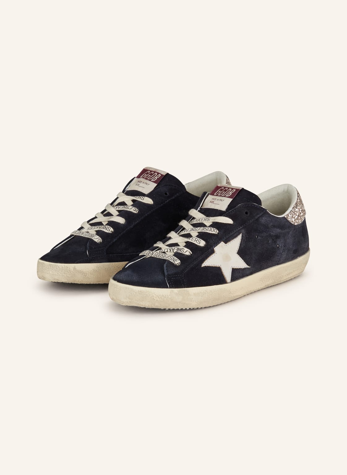 Golden Goose Sneaker Super-Star Mit Pailletten blau von Golden Goose