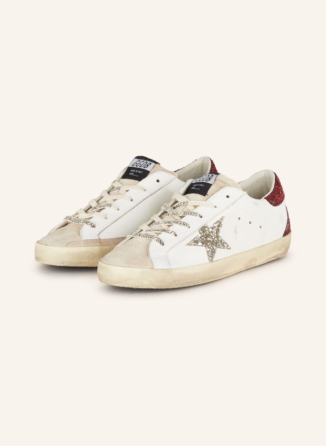 Golden Goose Sneaker Super-Star Mit Pailletten weiss von Golden Goose