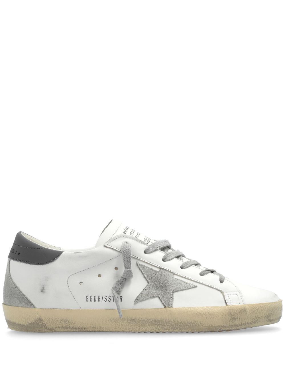 Golden Goose Super-star distressed leather sneakers - White von Golden Goose