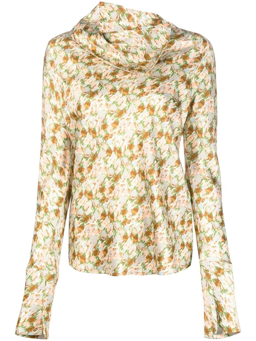 Golden Goose abstract-print long-sleeved blouse - Green von Golden Goose