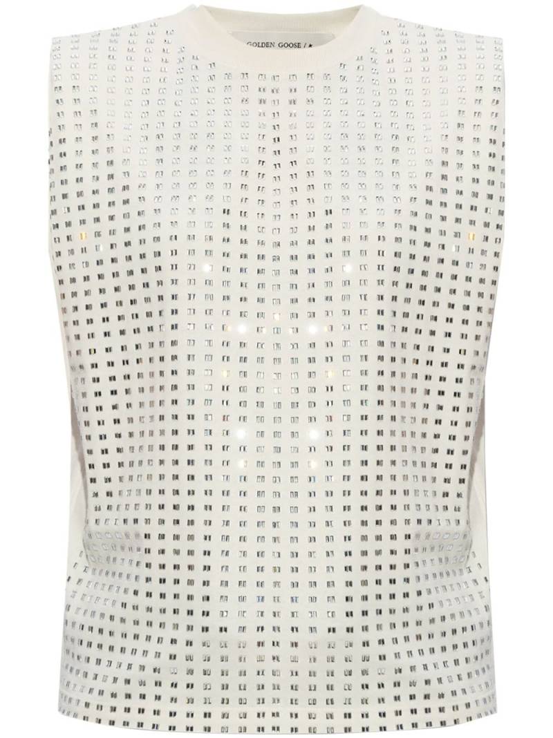 Golden Goose crystal-embellished cotton top - White von Golden Goose