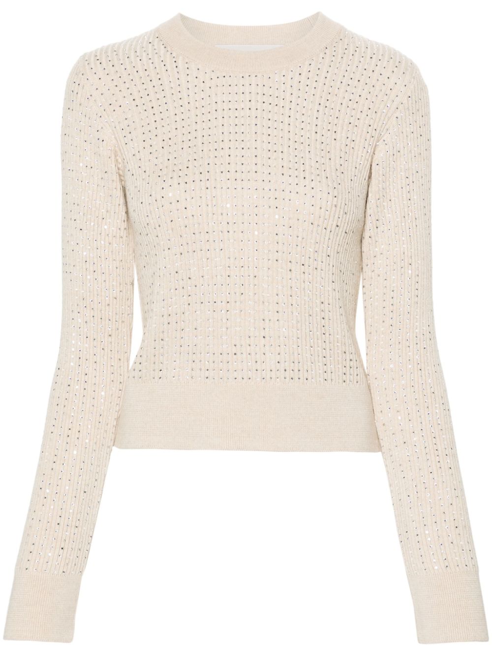 Golden Goose crystal-embellished ribbed-knit jumper - Neutrals von Golden Goose