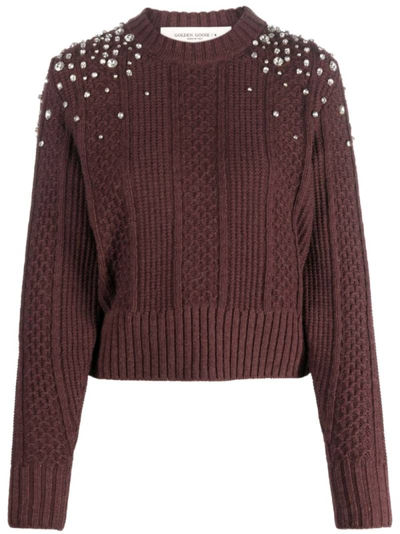 Golden Goose crystal-embellished virgin-wool jumper - Red von Golden Goose