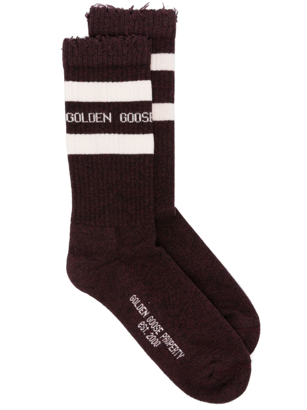 Golden Goose distressed striped socks - Red von Golden Goose