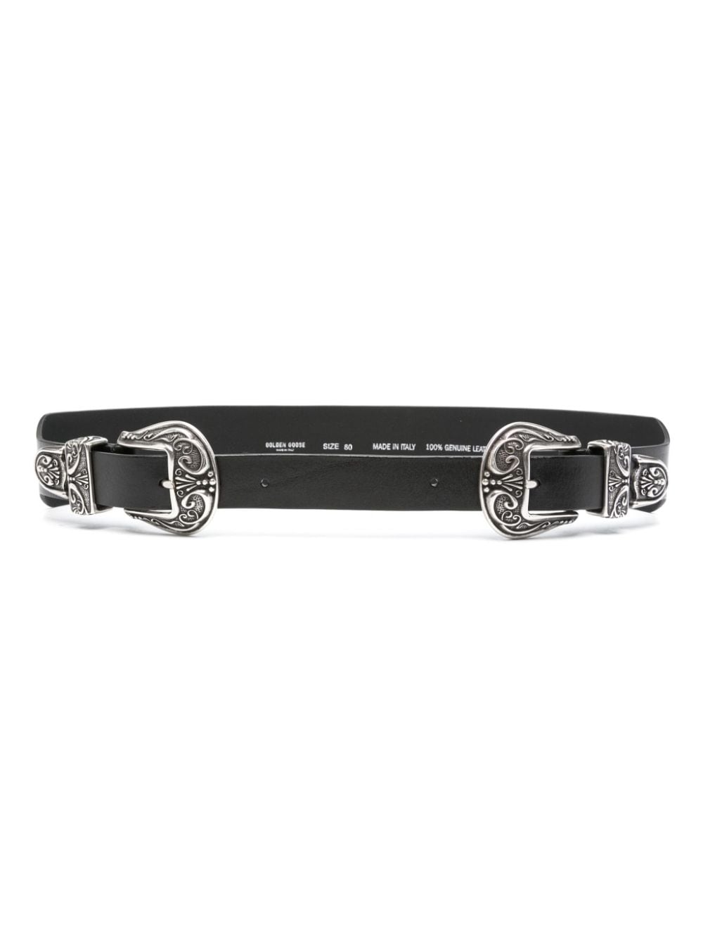 Golden Goose double buckle leather belt - Black von Golden Goose