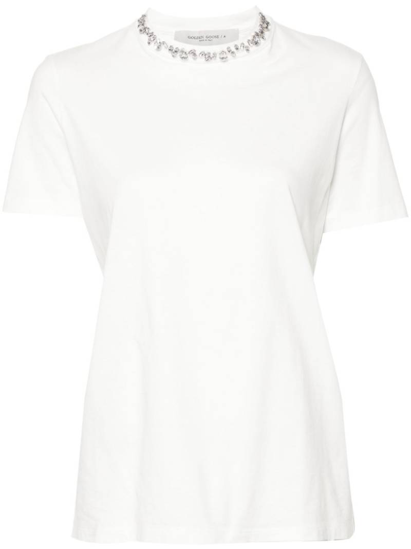 Golden Goose rhinestone-embellished cotton T-shirt - White von Golden Goose