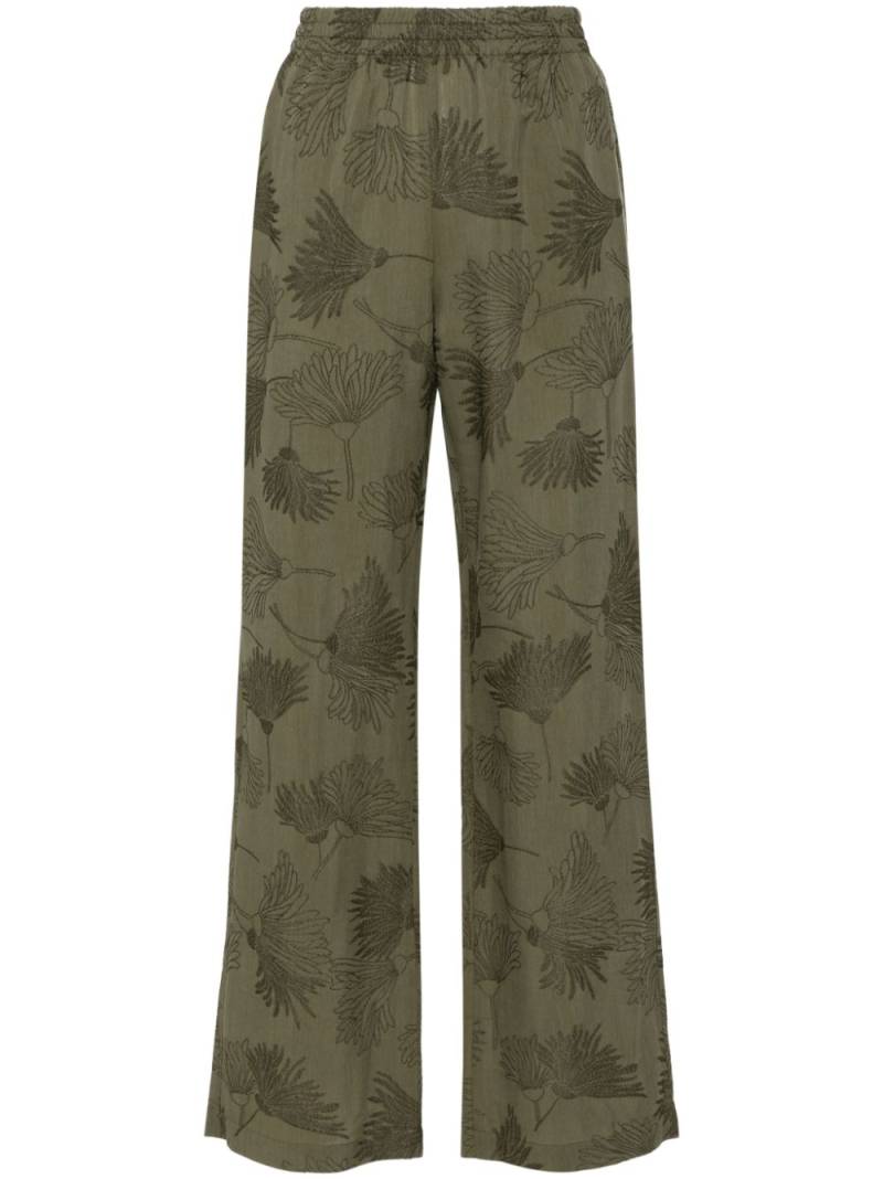 Golden Goose floral-embroidered straight trousers - Green von Golden Goose