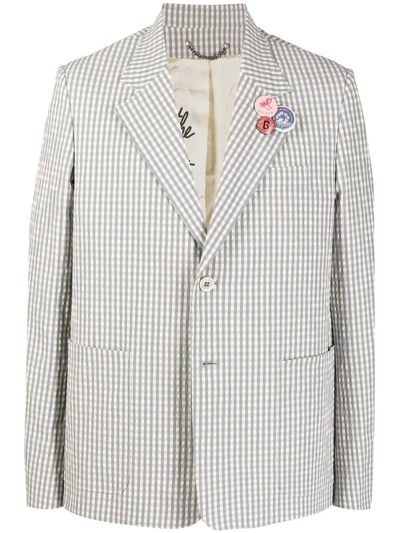 Golden Goose gingham-check single-breasted blazer - Grey von Golden Goose