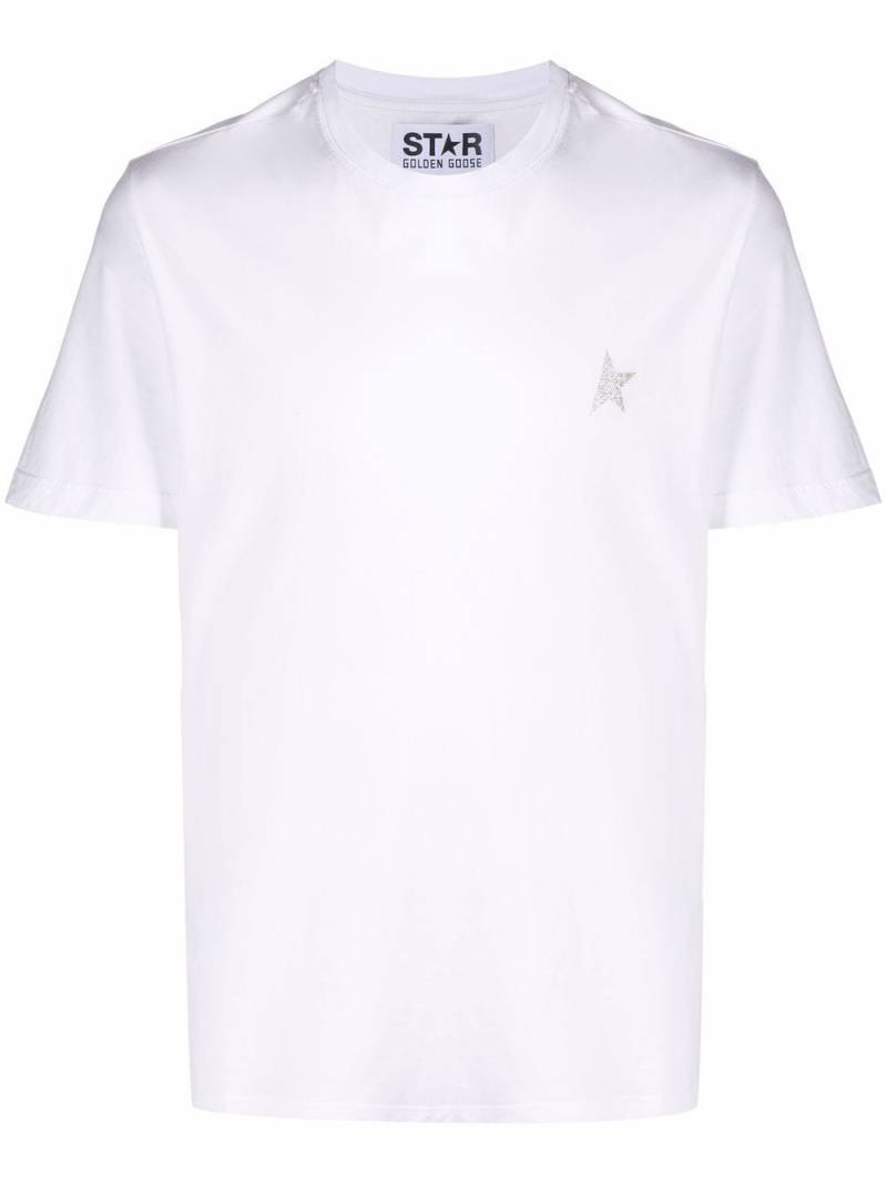 Golden Goose glitter logo-print short-sleeve T-shirt - White von Golden Goose