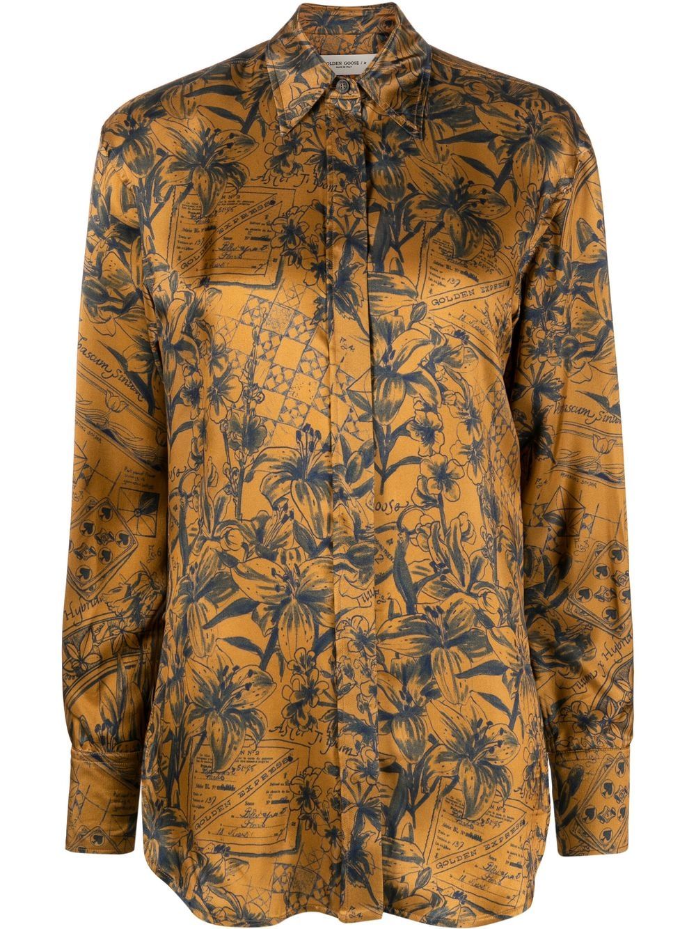 Golden Goose graphic-print long-sleeve shirt - Brown von Golden Goose