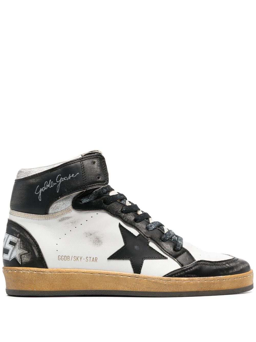 Golden Goose high-top lace-up leather sneakers - White von Golden Goose